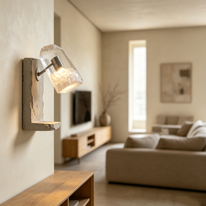Concrete Crystal Block Wall Sconce