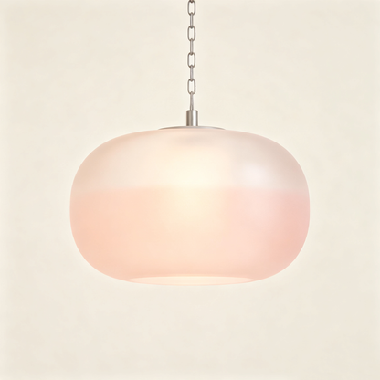 Pink Gradient Pumpkin Glass Pendant Light