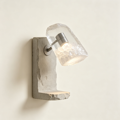 Concrete Crystal Block Wall Sconce