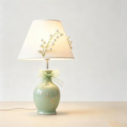 Sage Green Lily of the Valley Table Lamp