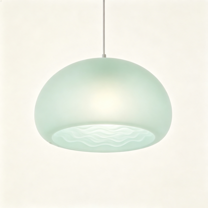 Mint Green Wave Dome Pendant Light