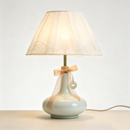 Chinese Celadon Gold Cloud Table Lamp