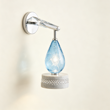 Blue Crystal Marble Wall Sconce
